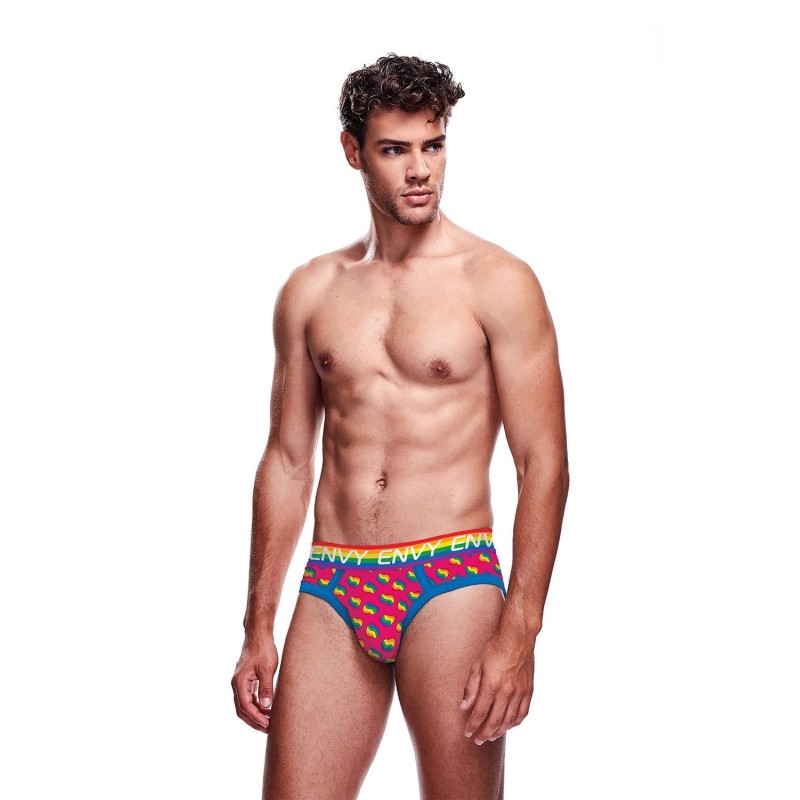 SLIP / BRIEF RAINBOW HEARTS BUBBLE S/M