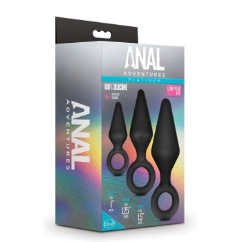 ANAL LOOP PLUG KIT SCHWARZ - 3 Größen - Silikon 2