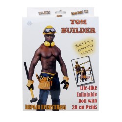 Black Doll Tom the builder - viso stampato - pene 20cm