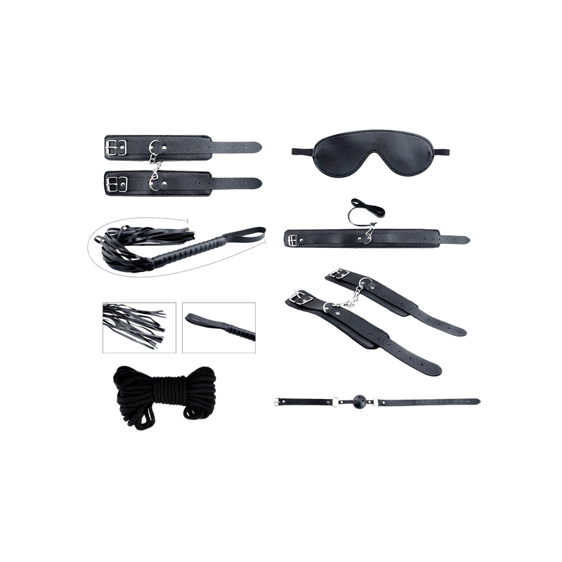 Desejos Secretos - BDSM 8 Piece Kit Preto