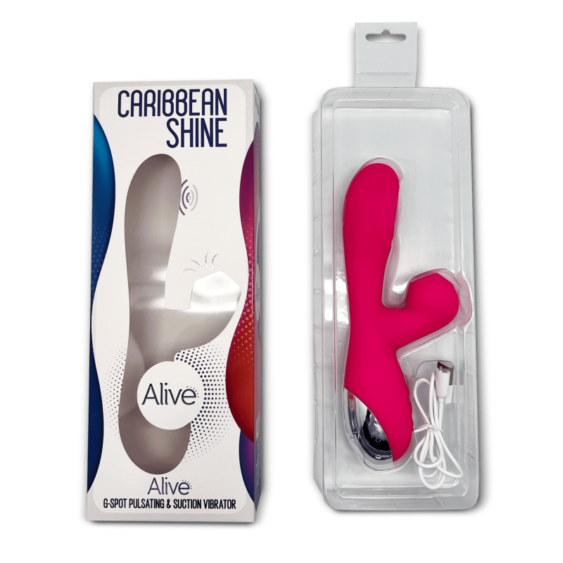 Caribbean Shine Rosa Succionr + Vibrateur + Bouton Rechargeable