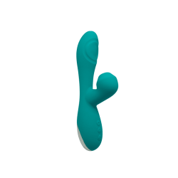 Caribe Shine Blue Suctioner + Vibrador + Botão de empurrão recarregável