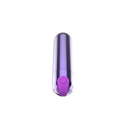 Power Bullet Vibrando Bala Recarregável 10 Modos Roxo 7,5x2cm