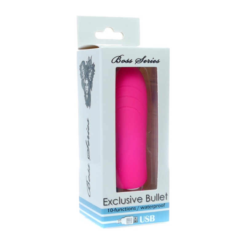 Exclusive Bullet Bala Vibradora Recargable 10 modos Silicona Rosa 9x2,5cm