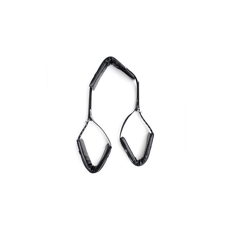 Supremacy Adjustable Neck-Leg Positioner BDSM Black