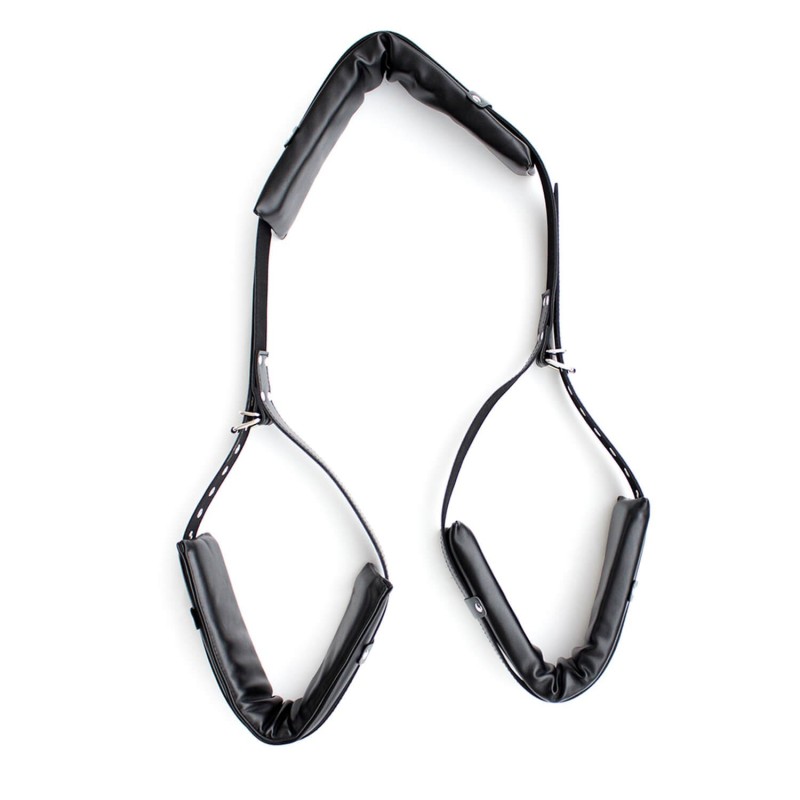 Supremacy Adjustable Neck-Leg Positioner BDSM Black