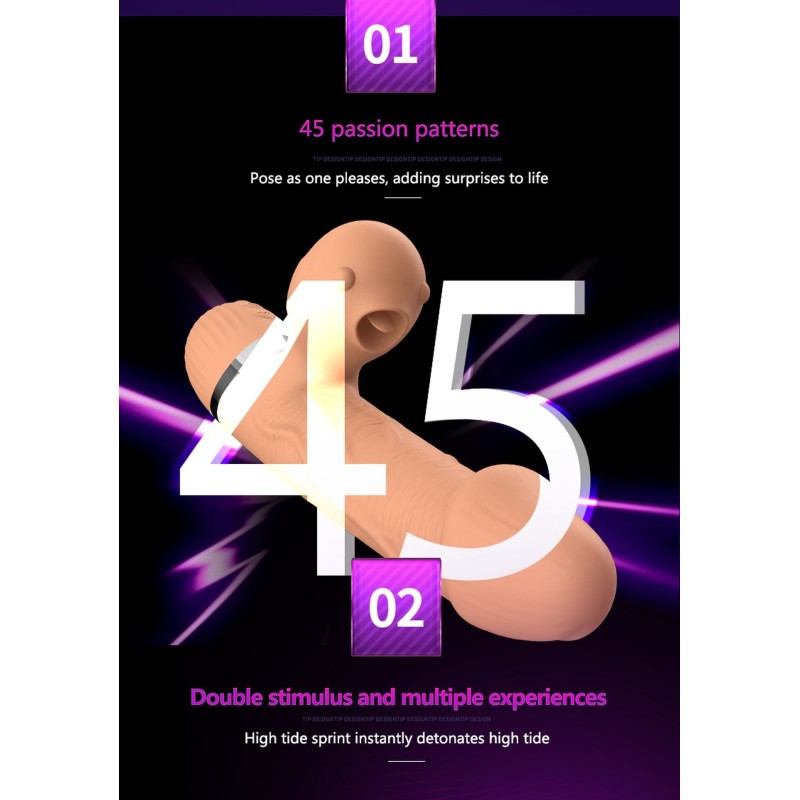 Basia Double Up&Down Vibrator + Langue rechargeable 45 modes