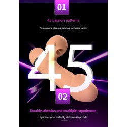 Basia Double Up&Down Vibrator + Rechargeable Tongue 45 modes