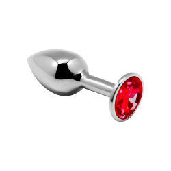 Bijoux Anal Métal - Rouge M 8x3,4cm