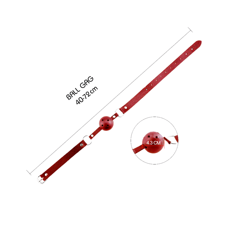 Discrétion - Bâillon Rouge Respirant 4,5cm