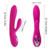 Vibratore Fucsia doppio con calore - 10 modalità ricaricabili