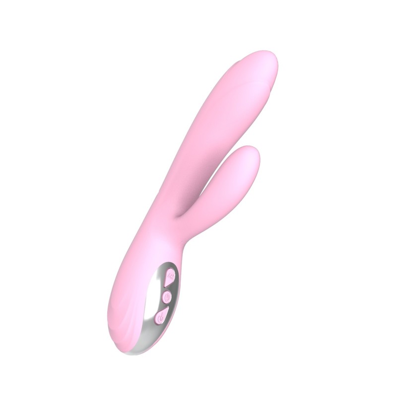 Double Pink Vibrator with Heat - Rechargeable 10 modes