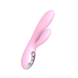 Double Vibromasseur Rose avec Chaleur - Rechargeable 10 modes