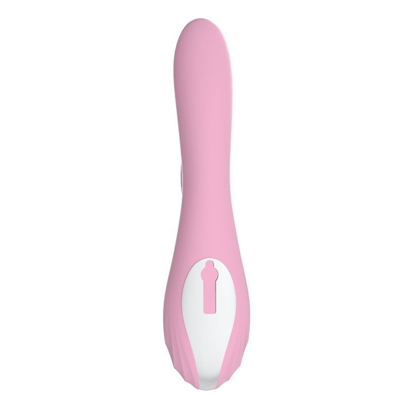 Vibrador rosa duplo com calor - 10 modos recarregáveis