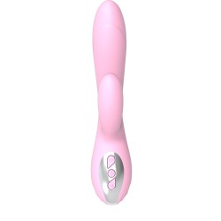 Vibrador Doble Rosa con calor - Recargable 10 modos