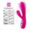 Double vibromasseur violet avec chaleur - Rechargeable 10 modes
