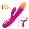 Double vibromasseur violet avec chaleur - Rechargeable 10 modes