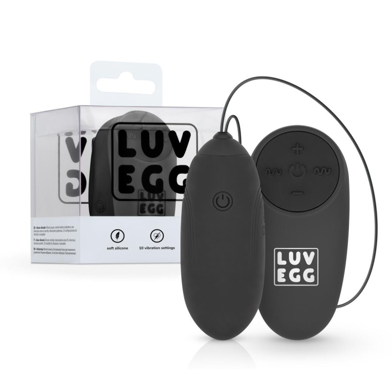 LUV EGG BLACK Egg wiederaufladbares Silikon 12 Modi