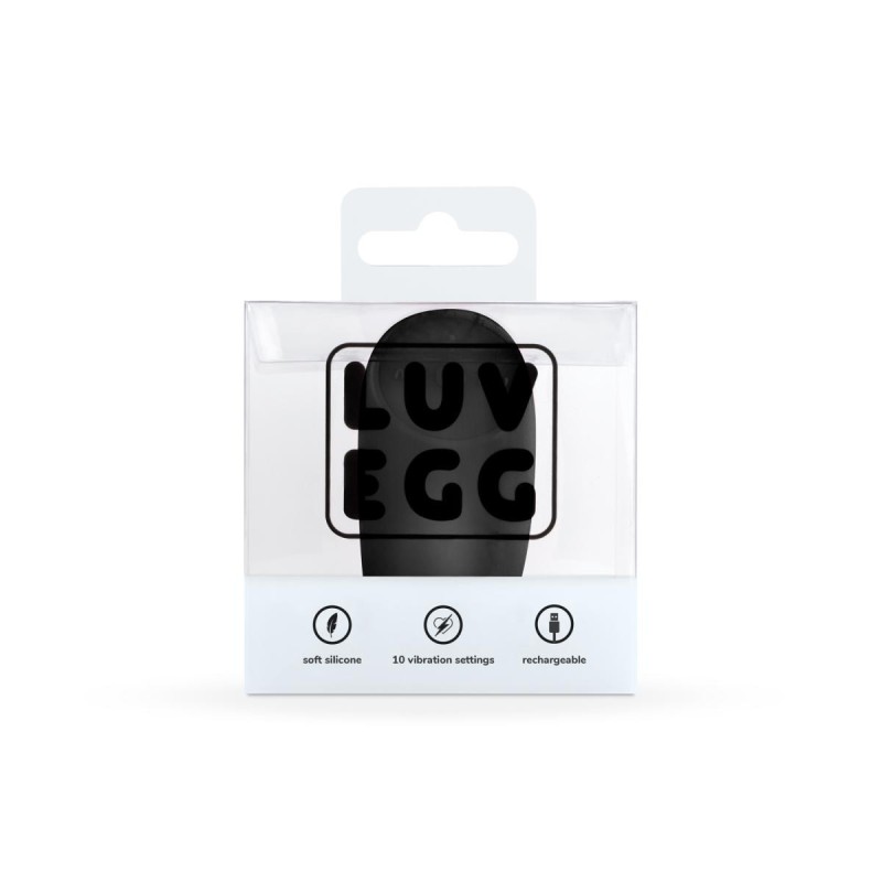 LUV EGG BLACK Egg Silicone recarregável 12 modos