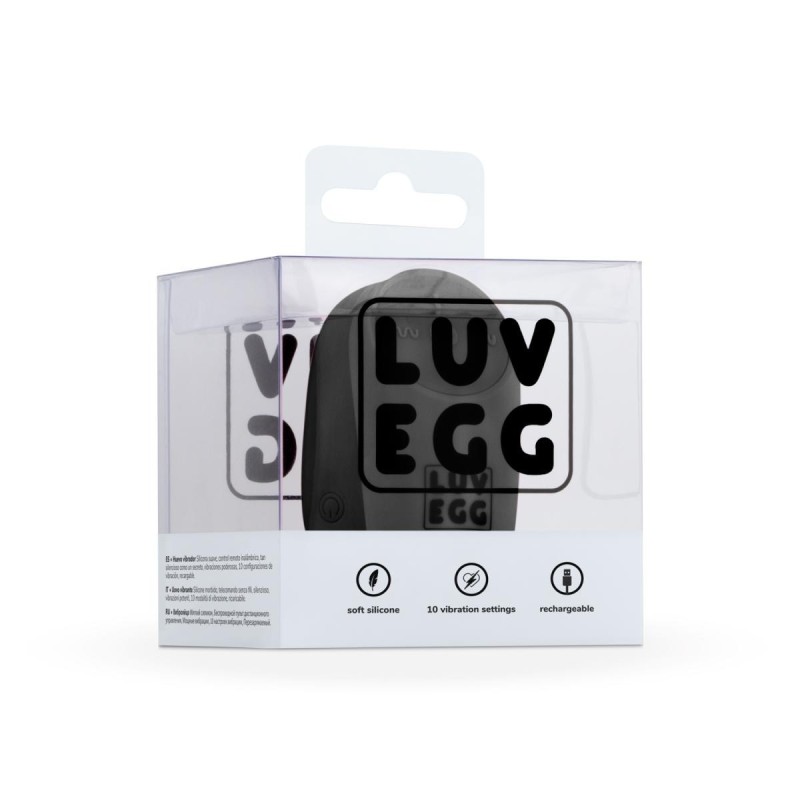 LUV EGG BLACK Egg Rechargeable Silicone 12 modes