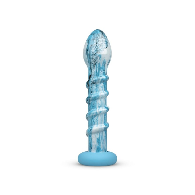 Glass Dildo - Ocean Wave (17.9cm x 3.8cm)