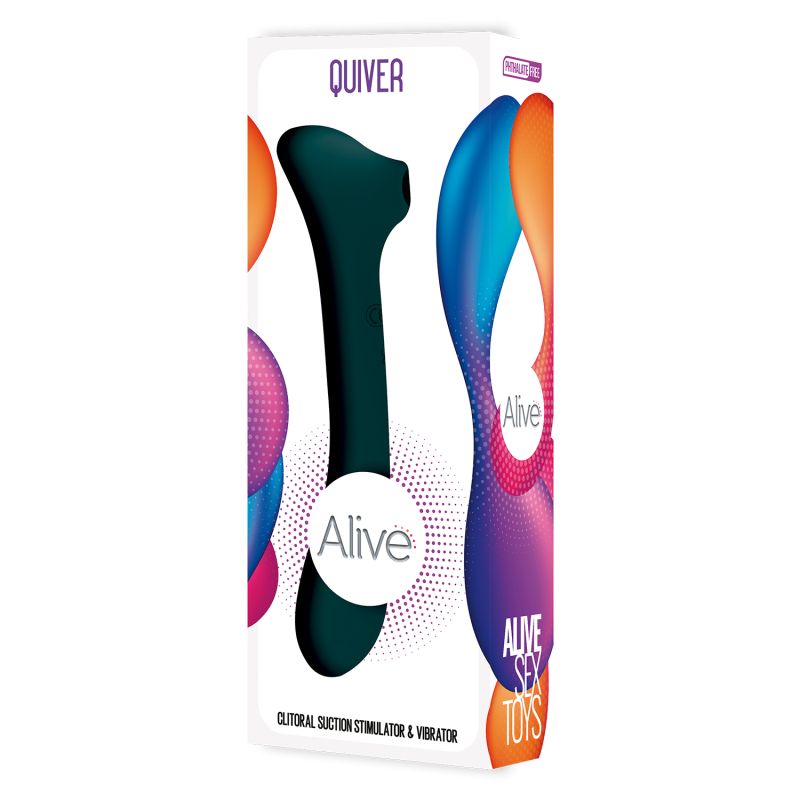 Quiver Teal Succionador + Vibrador  Recargable carga Magnética