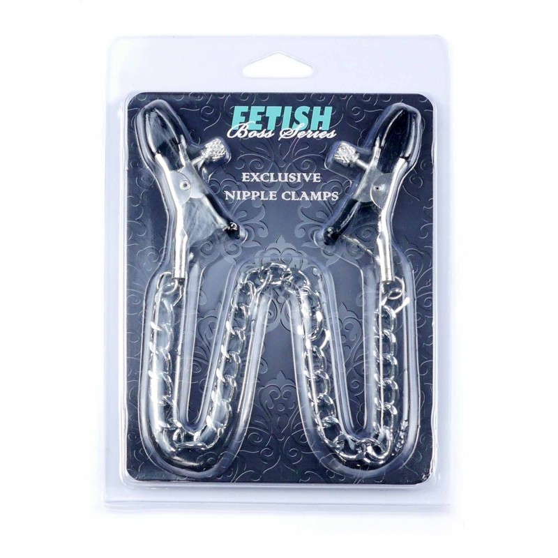Verstellbare Nippelclips mit Silberkette N7