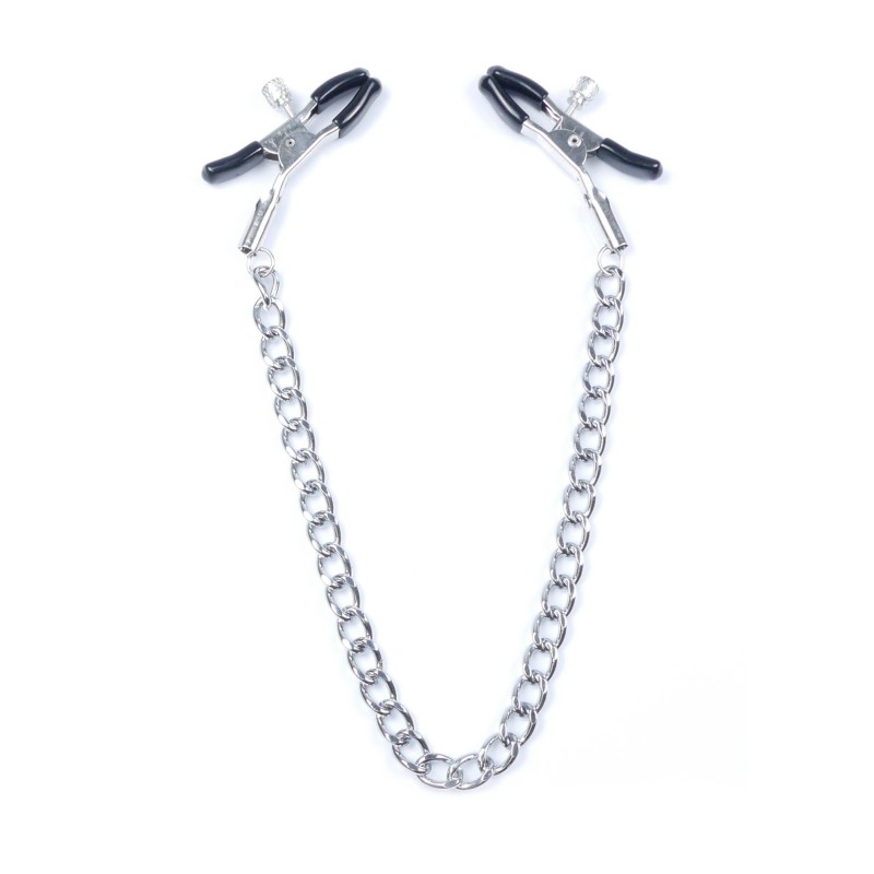 Verstellbare Nippelclips mit Silberkette N7