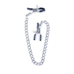 Verstellbare Nippelclips mit Silberkette N7