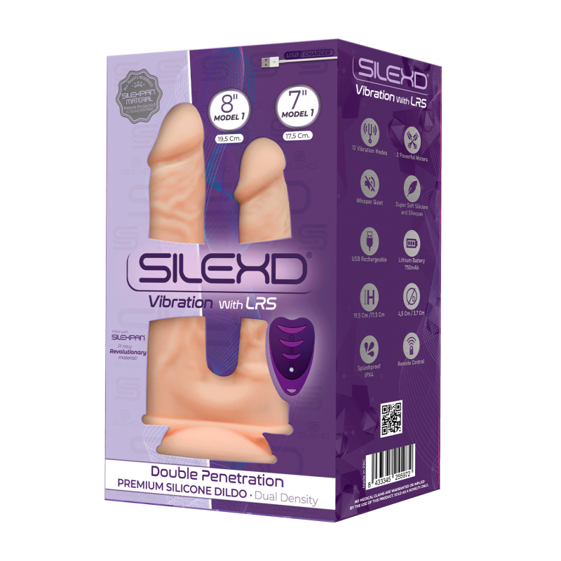 Doble Penetración Recargable Control Remoto 10 modos Flesh MODEL 1 7 y 8 pulgadas (17,5-19,5cm) - Caja