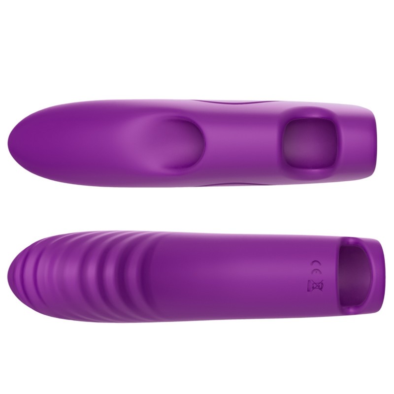 Aurora Lila Dedo Vibrador Control Remoto Recargable 9 modos