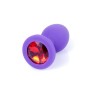Bijoux Anaux en silicone violet - avec cristal rouge - Taille S