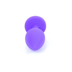 Bijoux Anaux en silicone violet - avec cristal rouge - Taille S