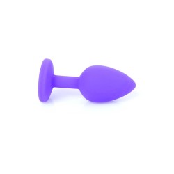 Bijoux Anaux en silicone violet - avec cristal rouge - Taille S