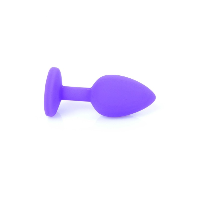 Purple Silicone Anal Jewelry - with Red crystal - Size S