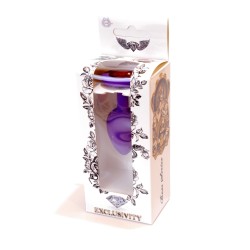 Bijoux Anaux en silicone violet - avec cristal rouge - Taille S
