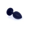 Anal Jewel Black Silicone - with Pink crystal - Size S
