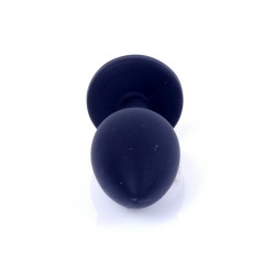 Anal Jewel Black Silicone - mit rosa Kristall - Größe S