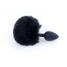 Cola Conejo Negro con Plug Anal Silicona S 6,5 x 2,7cm