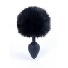 Queue de Lapin Noir avec Plug Silicone Anal S 6,5 x 2,7cm