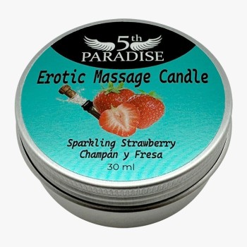 Mini Candela Champagne e Massaggio Fragola 30ml - 5th paradise 2