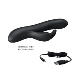 Dylan Black Waving Rechargeable 3 motors - 4 waving modes and 7 vibration modes