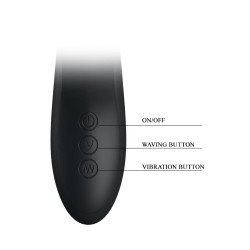 Dylan Black Waving Rechargeable 3 moteurs - 4 modes d’ondulation et 7 modes de vibration