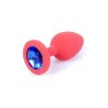 Anal Jewel Silicone Red - com cristal azul - Tamanho S