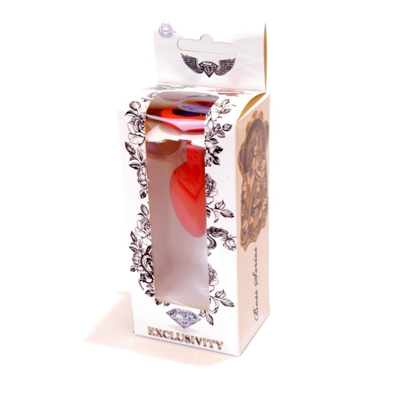 Anal Jewel Silicone Red - with Blue crystal - Size S