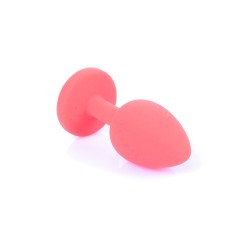 Anal Jewel Silicone Red - com cristal azul - Tamanho S