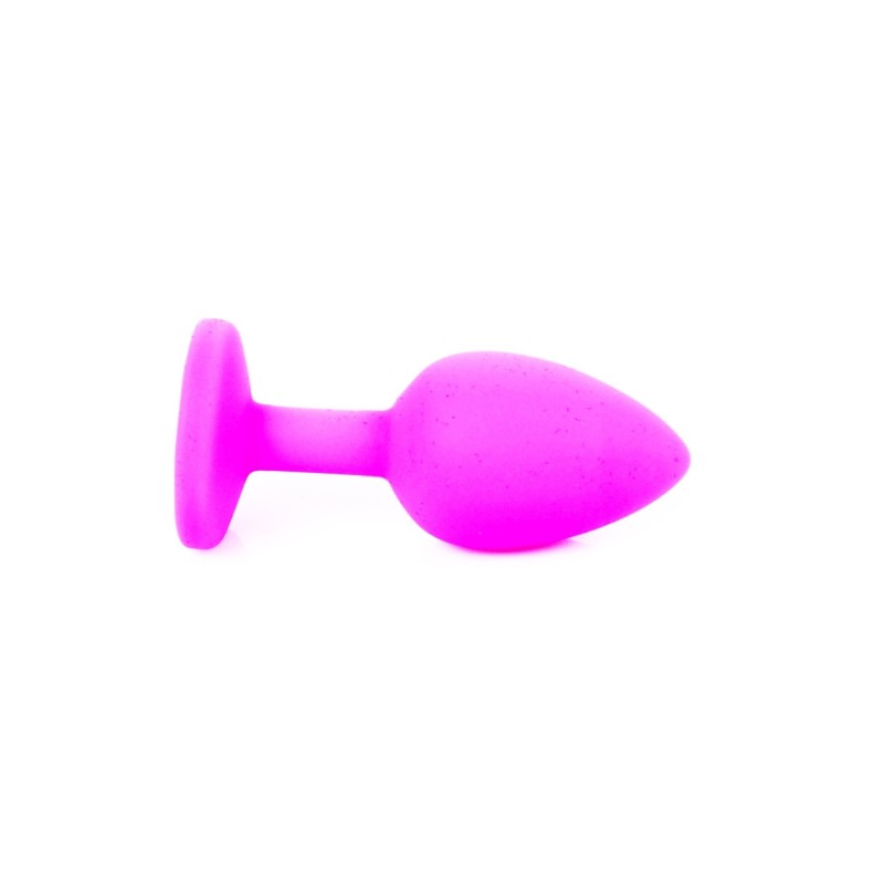 Anal Jewel Silicone Pink - with Blue crystal - Size S