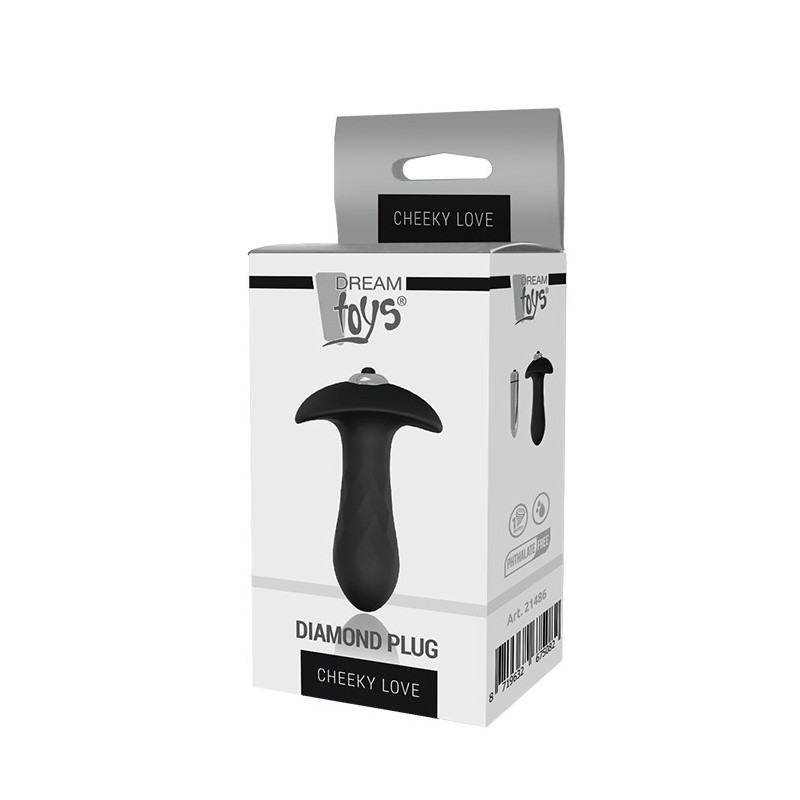 Diamant Anal Plug mit Vibration 10x3cm frech LIEBE