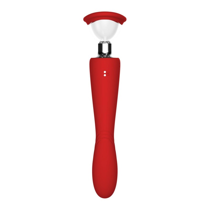 RÉVOLUTION ROUGE GÉORGIE. Vibrateur - aspiration, 2 moteurs. Rechargeable