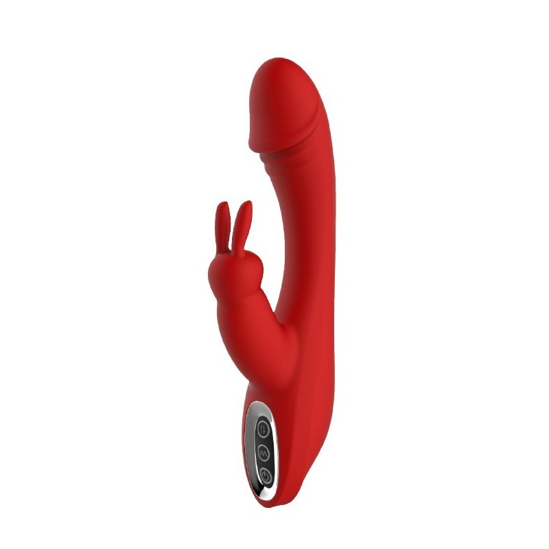 RIVOLUZIONE ROSSA ARTEMIDE. Vibratore a doppio coniglio, 2 motori. Ricaricabile